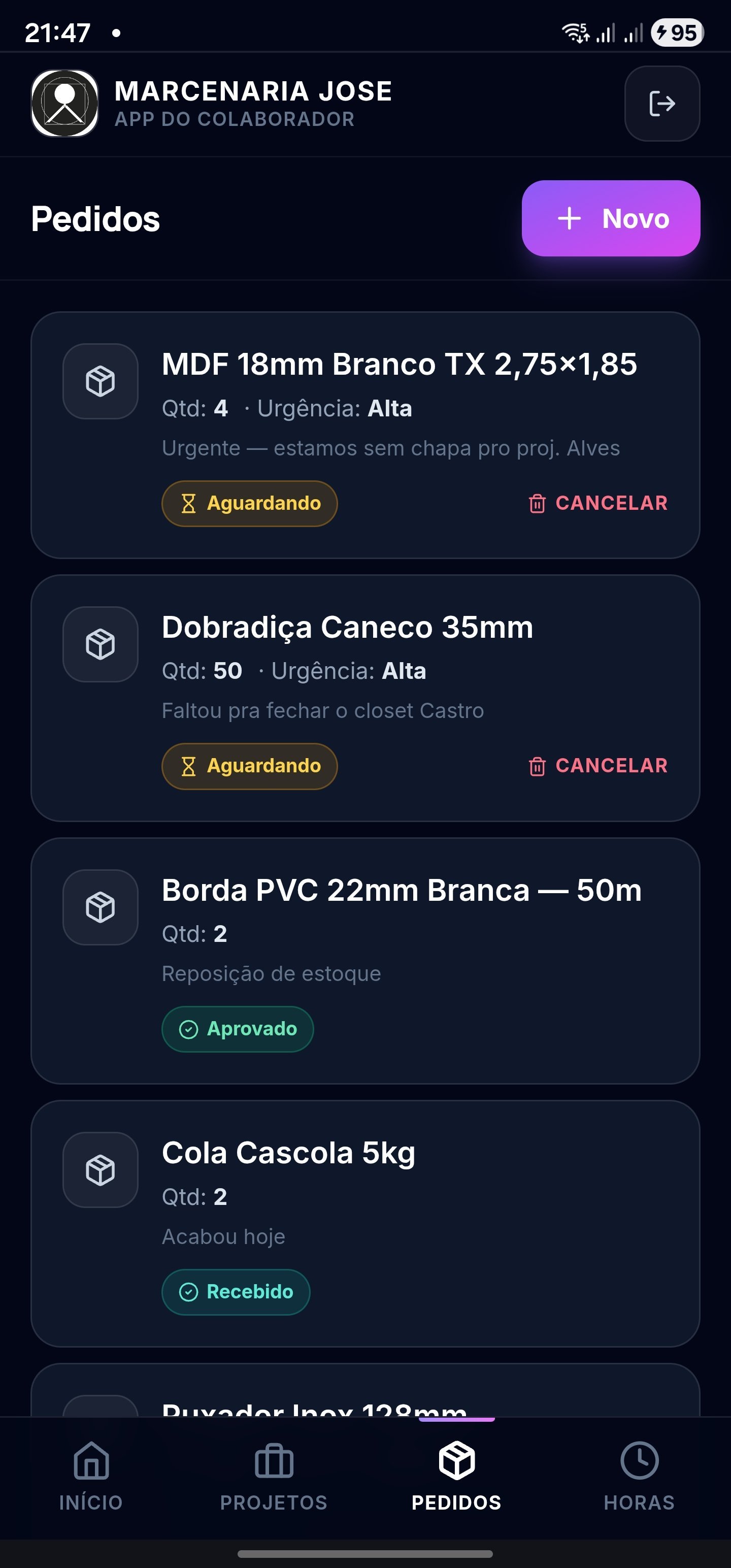App do colaborador